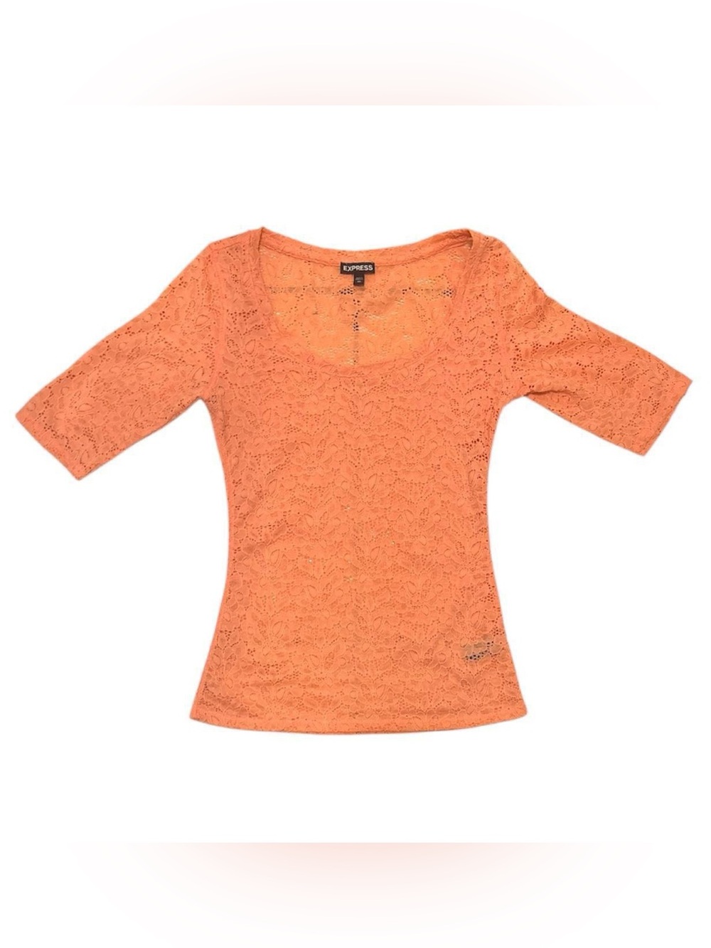 Vintage Y2K Peach Lace Floral Boho Indie Top